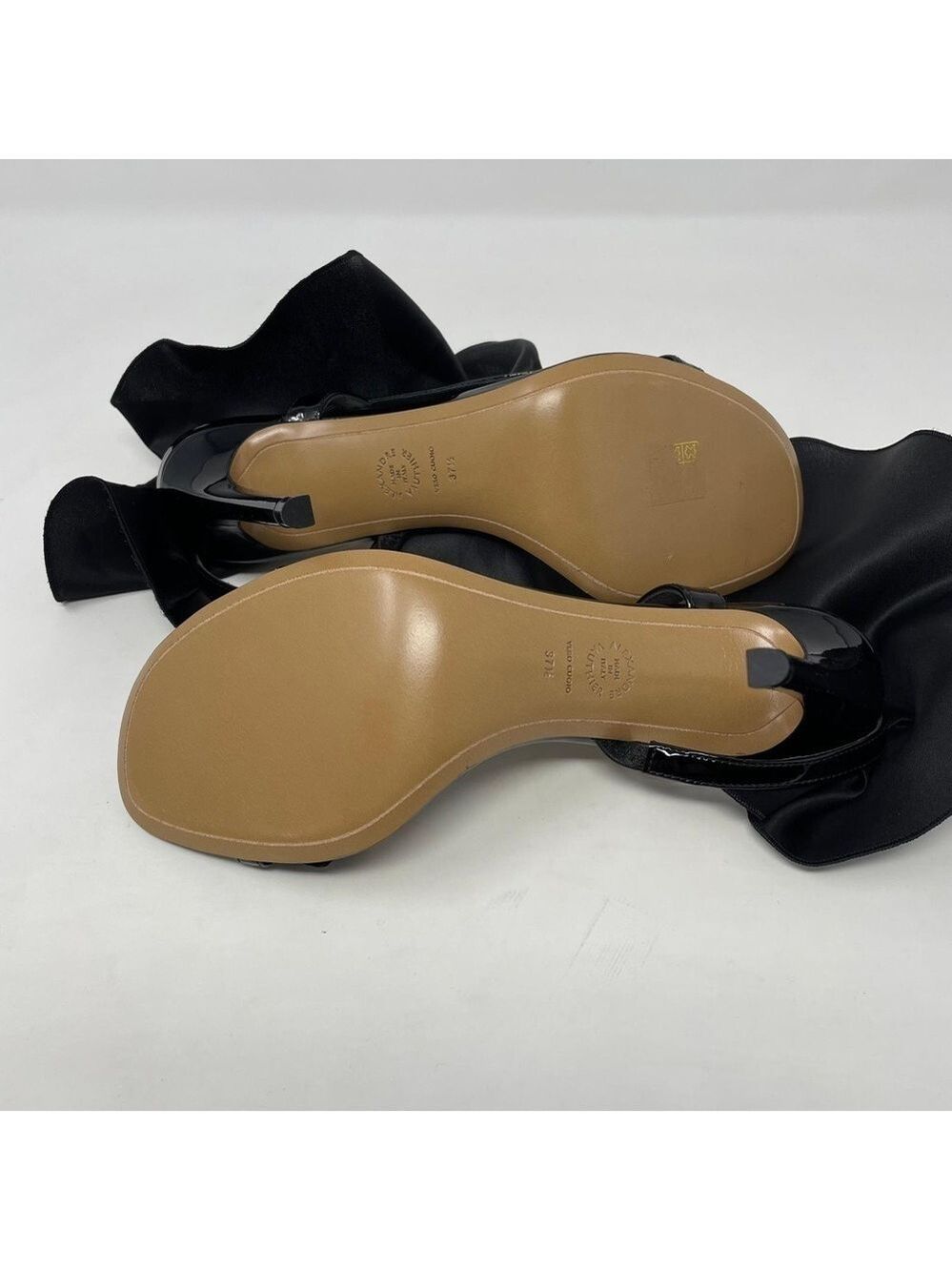 Alexandre Vauthier Penelope Ruffled Organza & Patent Leather Heeled Sandals - Picture 13 of 14